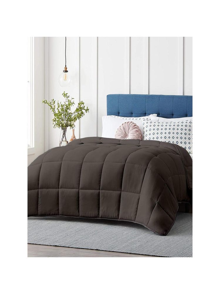 Razzai Dark Grey-Coloured Microfiber Ac Room 100 Gsm Single Bed Comforter-picture-23