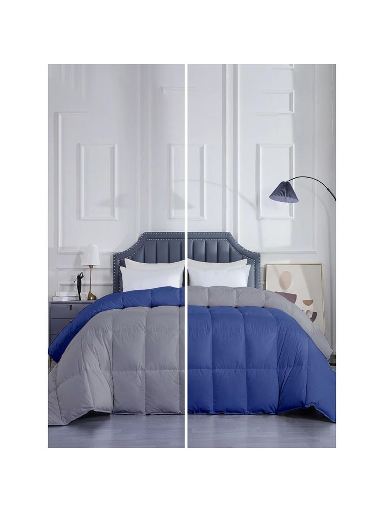 Razzai Microfiber Heavy Winter 500 Gsm Medium Blue|Single Bed Comforter-image-4