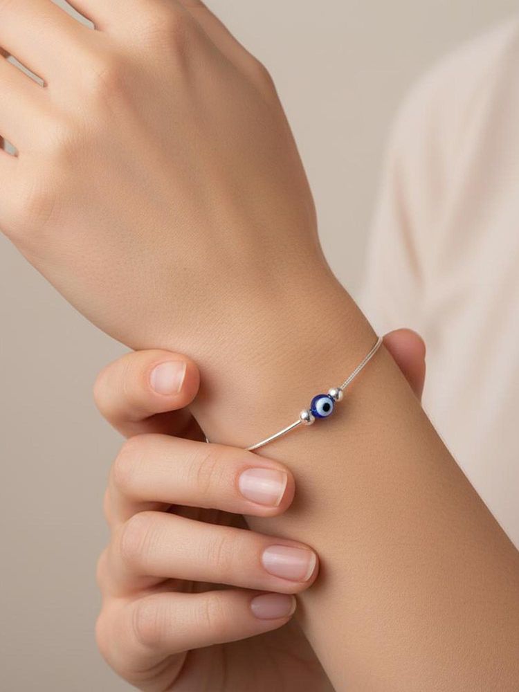 925 SILLER 925 Pure Silver Evil Eye Bracelet-picture-12
