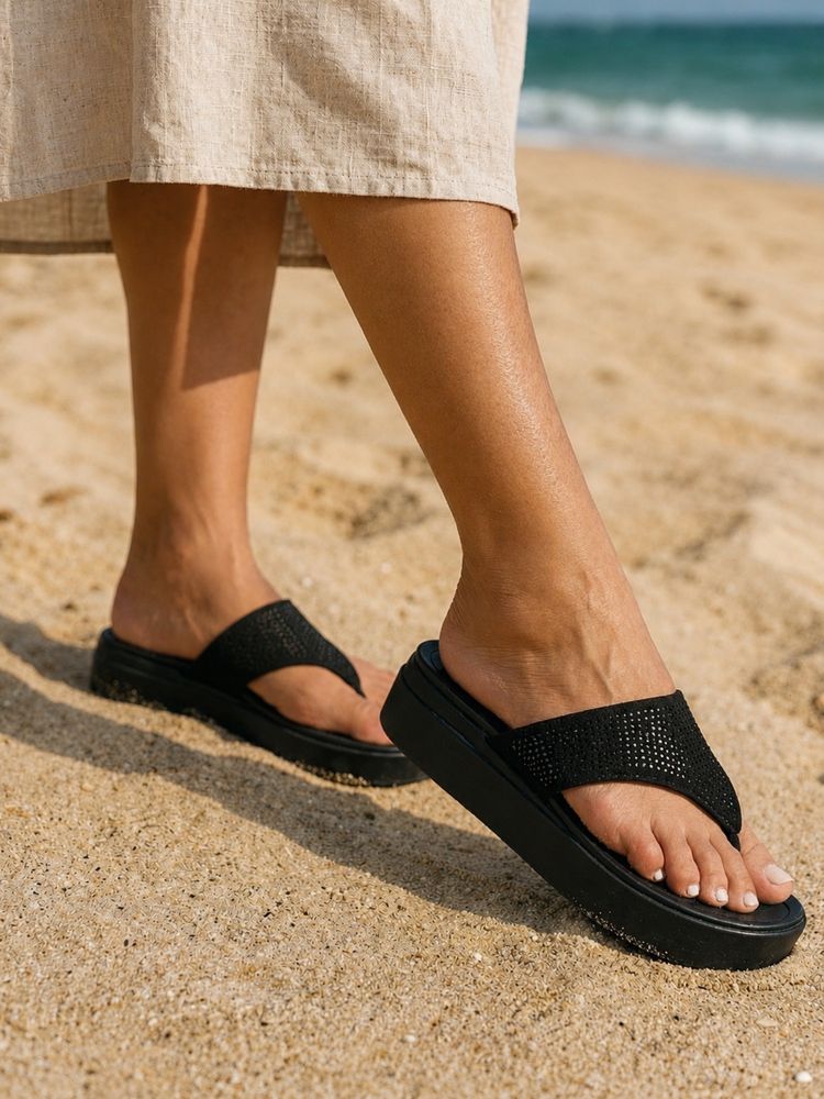 Indifeet x Groway Women Black Embellished Sandals-picture-16