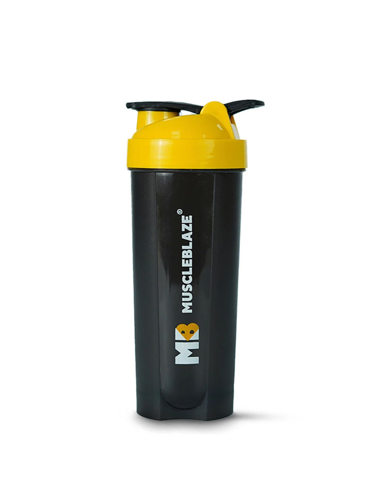 MuscleBlaze Unleash the Zidd Shaker Bottle - Yellow and Black