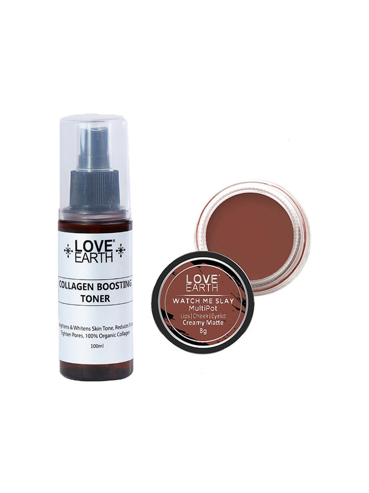 Love Earth Lip Tint & Cheek Tint Watch Me Slay + Collagen Boosting Toner-picture-15