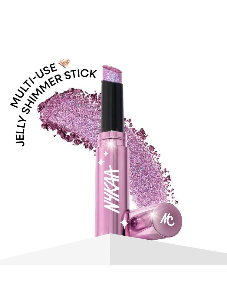 nykaa cosmetics Nykaa Diamond Jelly Cooling Shimmer Eyeshadow Stick - Multi-Use, High Shine Glitter - Violet Dream-picture-4