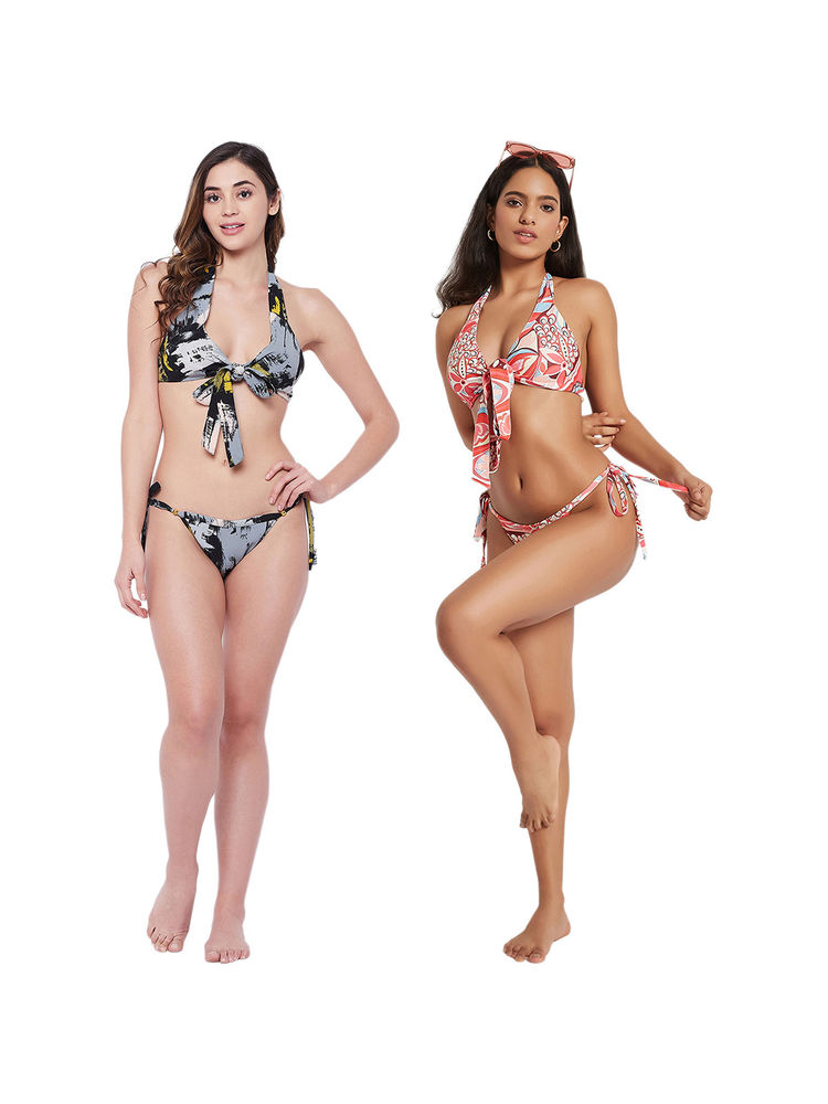 Secrets By ZeroKaata Halter Printed Beach Wear Bikini Bra and Panty for Women (Pack of 2)-picture-39