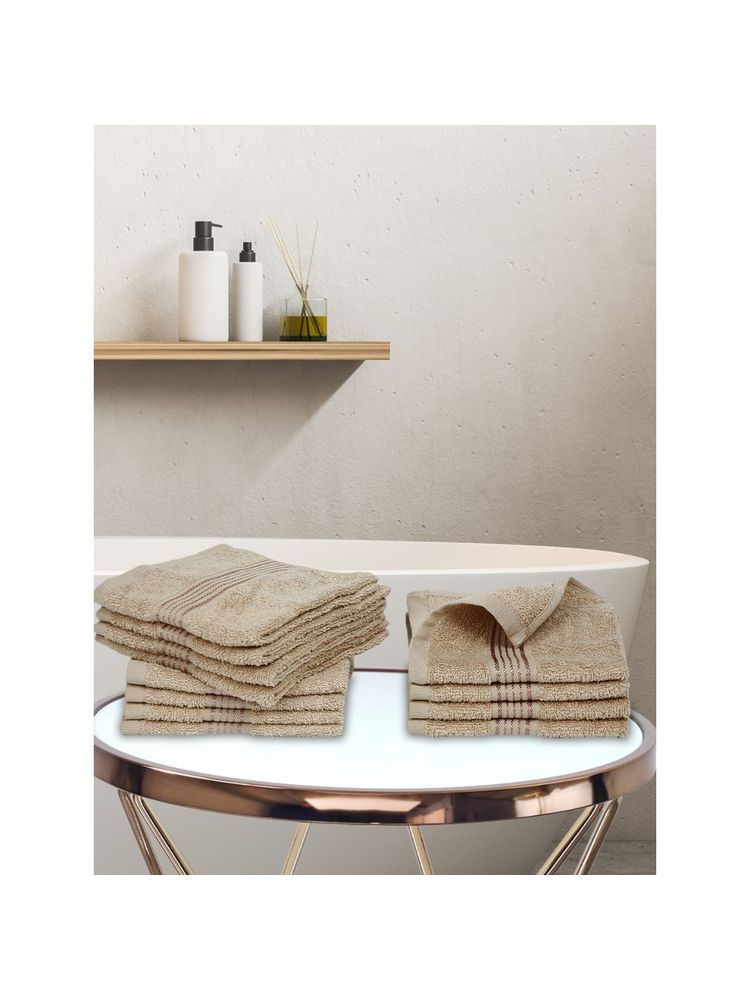 KOPA Quick Dry 100% Cotton Soft Terry Towel -12Pc Face Towel D'Ross Solid-Taupe-image-37