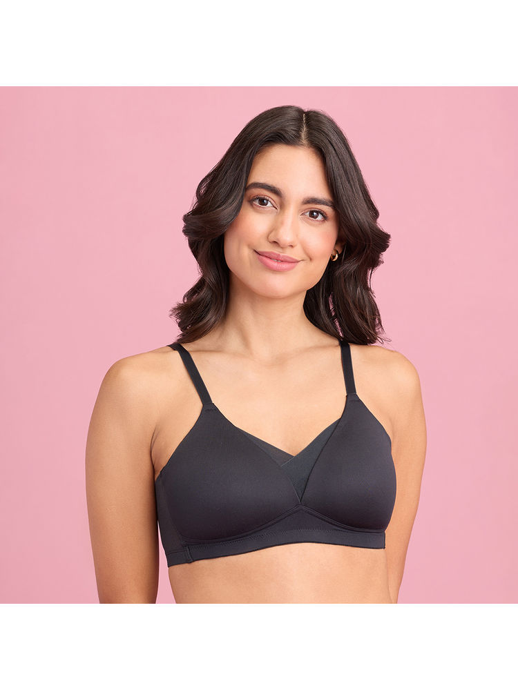 Nykd By Nykaa Infinity Edge Perfect Shaping Padded Non Wired T-Shirt Bra NYB202 Black-image-49