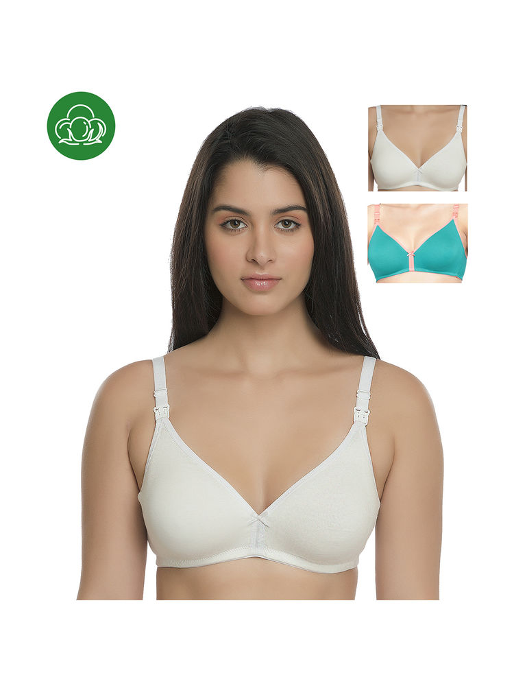 Inner Sense Organic Cotton Antimicrobial Nursing Bra Pack of 3 - Multi-Color-picture-24