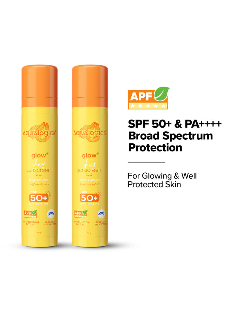 Aqualogica Glow + Dewy Sunscreen SPF 50 PA+++ (Pack of 2)