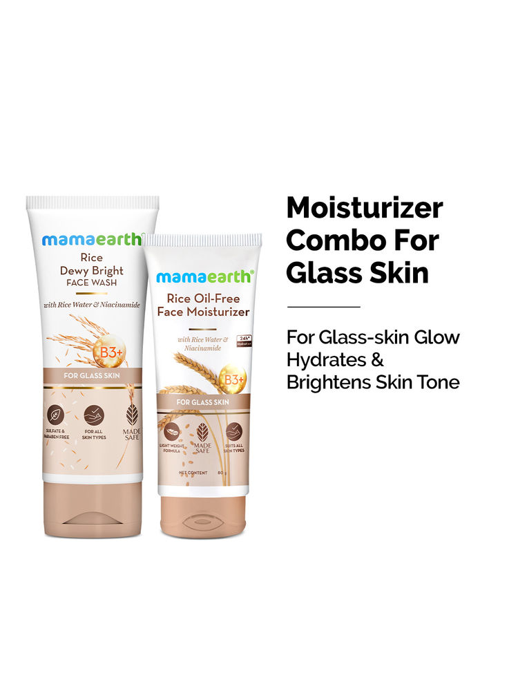 Mamaearth Rice & Niacinamide Face Wash & Oil-Free Moisturizer Combo For Glass Skin-picture-23