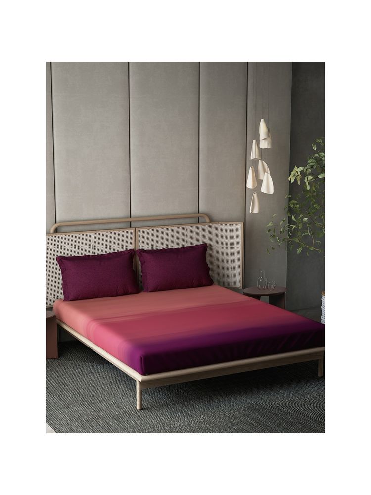 Ddecor Live Beautiful Abstract King 210 TC Bedsheet With 2 Pillow Covers - Wine-image-49