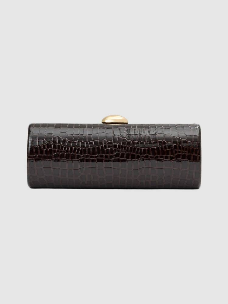 Forever New Women Adeline East West Hardcase Brown Clutch with Detachable Strap-picture-14