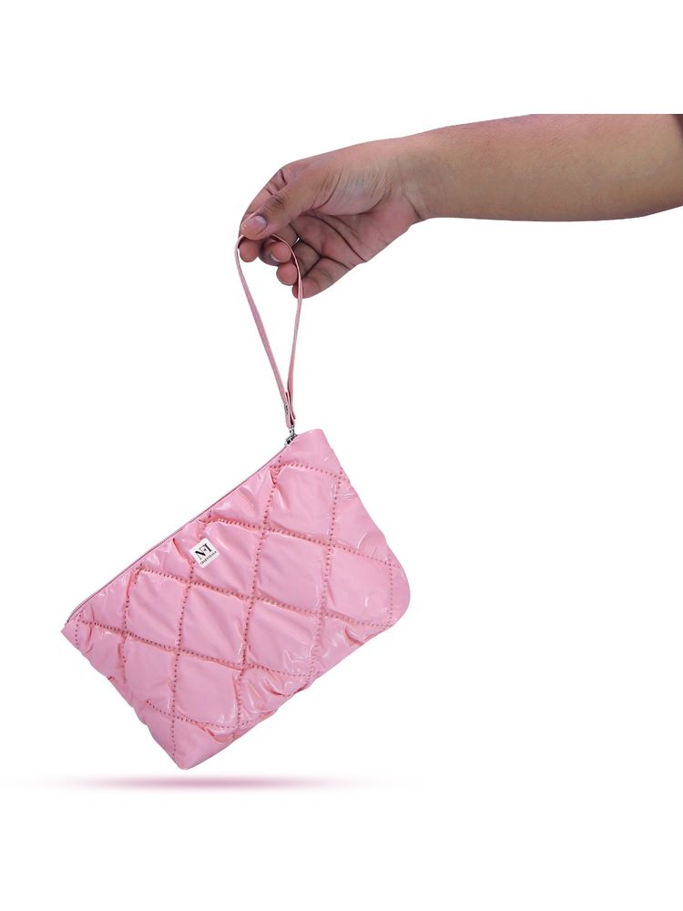 NFI Essentials Multipurpose Quilted Cosmetic Pouch Checkered Puffy Makeup-image-4