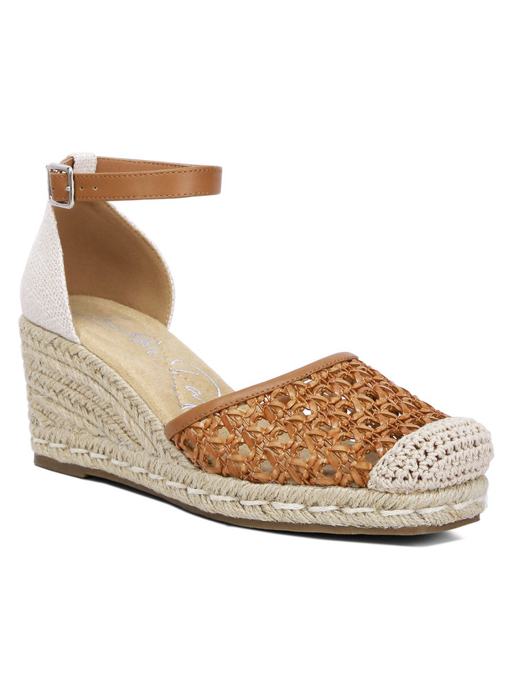 London Rag Tan Pin Buckle Espradille Wedges-image-28