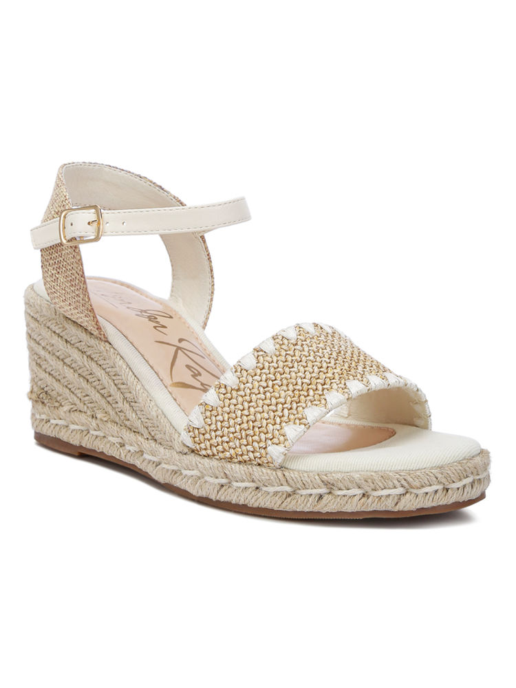 London Rag Beige Raffia Espadrille Wedges-image-16