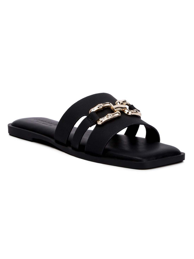 London Rag Black Horsebit Embellished Flats-image-33
