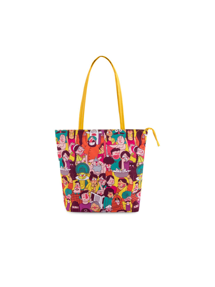 Teal by CHUMBAK Colorful Faces of India Tote Bag