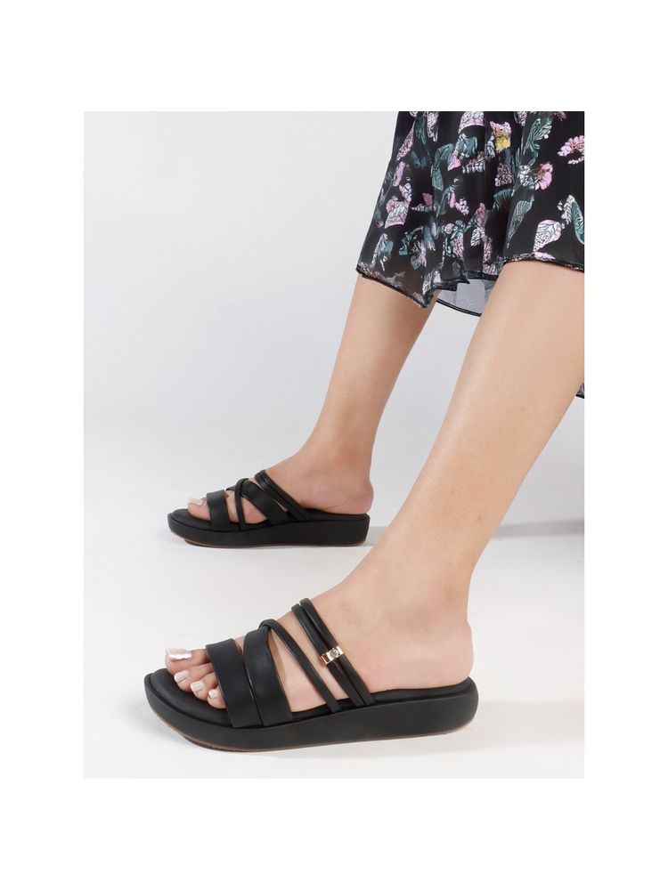 Carlton London Women's Multi-Strap Wedge Sandals With Metallic Detail-picture-38