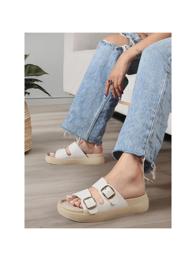 ELLE Stylish Everyday Women's Buckle Slides Sandals-picture-19