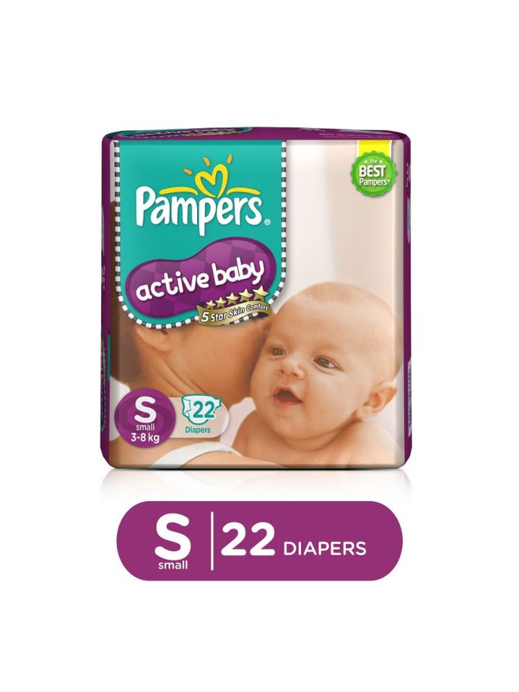 Pampers Active Baby Diapers, Small