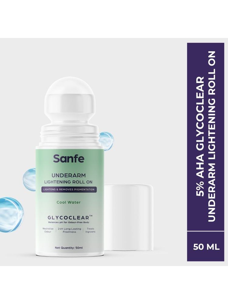 Sanfe Underarm Lightening Roll On With 5% AHA, Glycolic Acid & Salicylic Acid For Women-picture-25