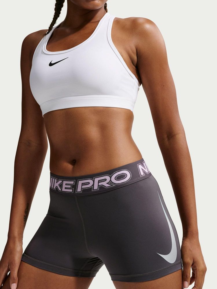 Nike Pro Women Grey Mid-Rise 3 Biker Shorts-picture-18