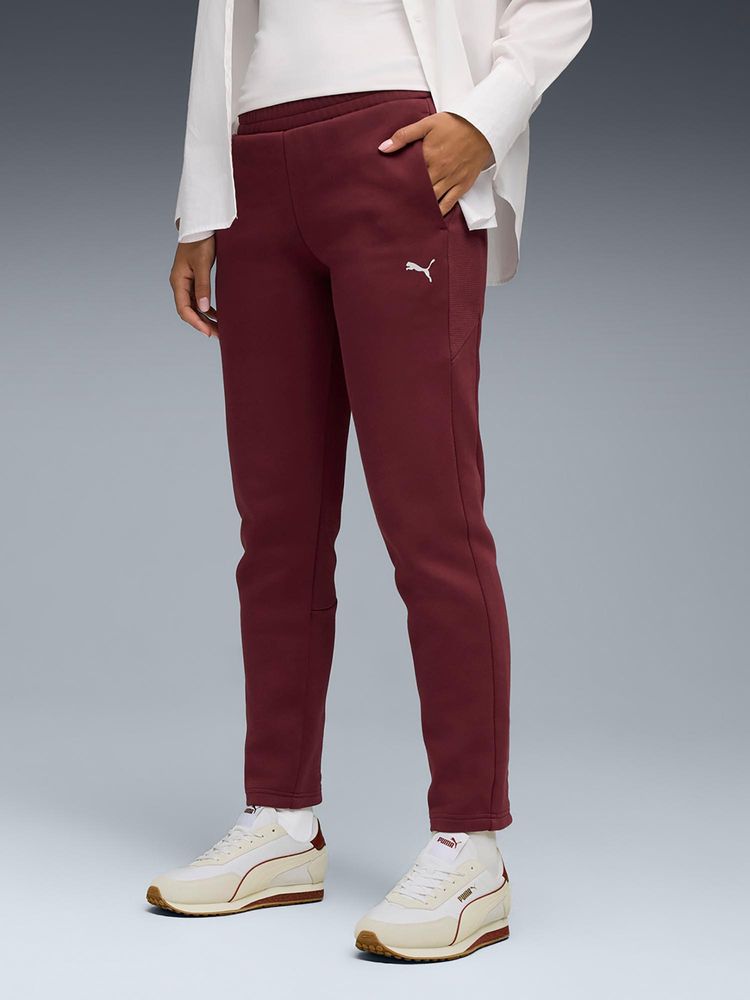 Puma Maroon Cotton Solid Trackpant-image-17