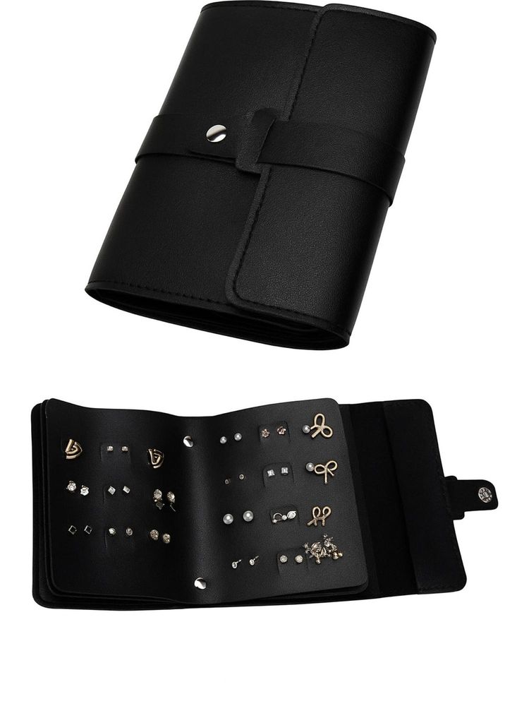 Awestuffs Black Earring Holder Organizer Case-picture-14