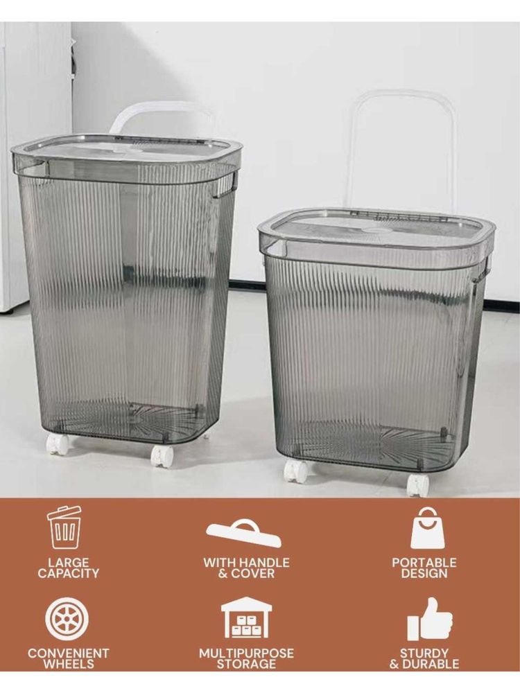 Premsons Grey Storage Bin With Wheels & Handles 2 Kg-picture-37
