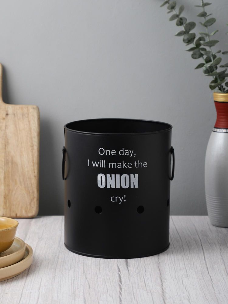 VarEesha Ardura Black Metal Onion Container-picture-45