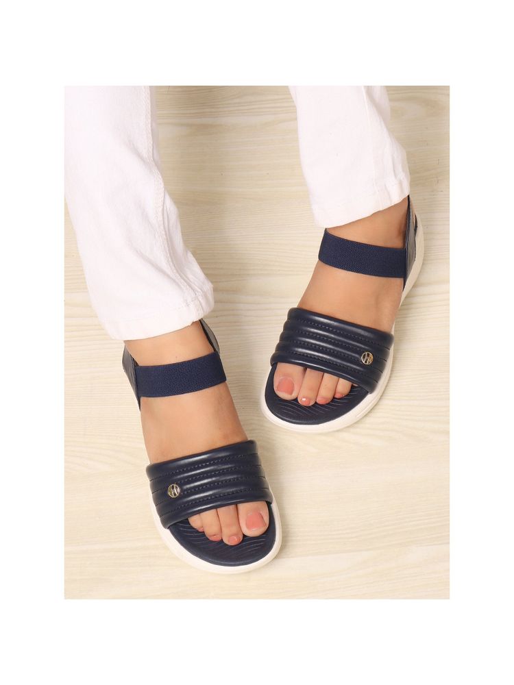 ELLE Women Comfort Navy Blue Wedge Sandals-image-1