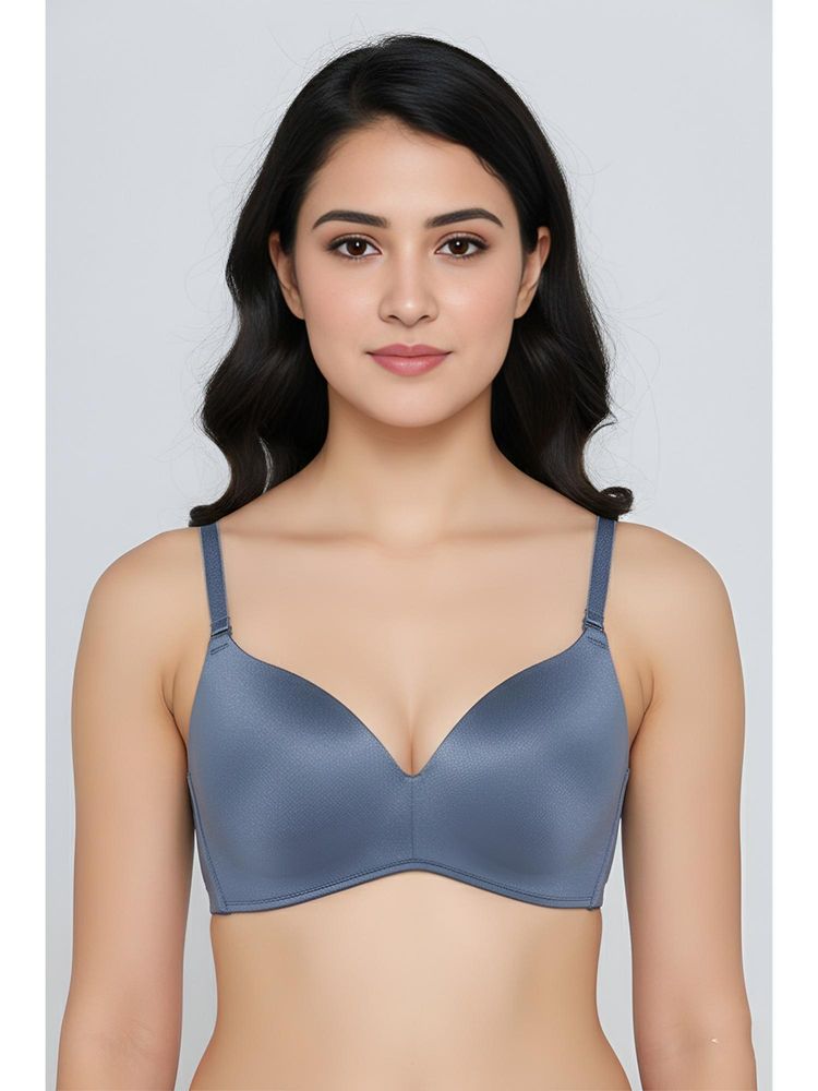 Zivame Blue At Work Padded Non Wired 3/4Th Coverage T-Shirt Bra-picture-23