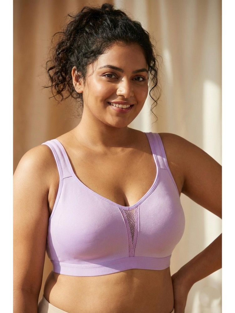 Zivame Lavender True Curve Single Layered Non Wired Full Coverage Minimiser Bra-picture-27