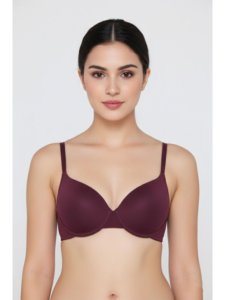 Zivame Purple Padded Plunge Wired Medium Coverage T-Shirt Bra-picture-13