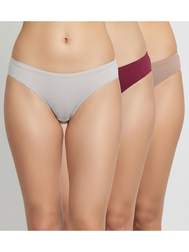 Zivame Multi-Color Low Rise Full Coverage Bikini Panty (Pack of 3)-picture-19