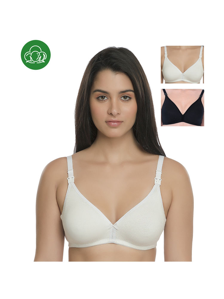 Inner Sense Organic Cotton Antimicrobial Nursing Bra Pack of 3 - Multi-Color-picture-14