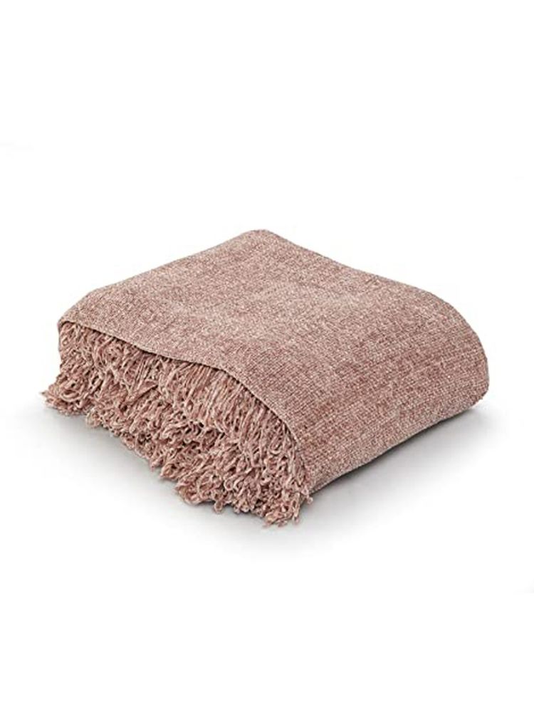 Sashaa World Soft Chenille Throw in Rose Pink Color-image-16