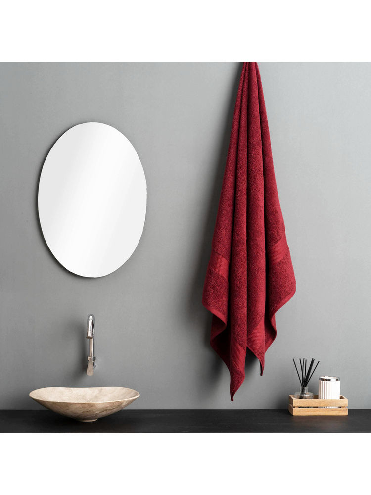 Ddecor Live Beautiful Maroon Cotton 500 GSM Bath Towel - Pack of 1