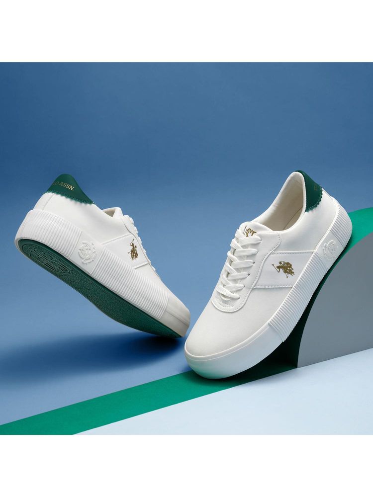 U.S. POLO ASSN. Women White Cordela 3.0 Round Toe Lace-Ups Sneakers-picture-14