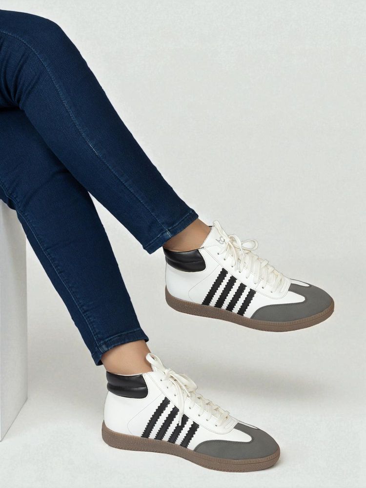 Truffle Collection White Solid Casual Sneakers-image-25