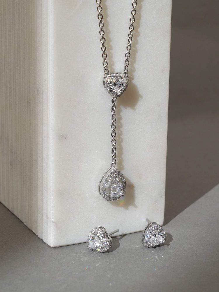 Beryachi Forever Mine Diamante Necklace and Earrings-image-4