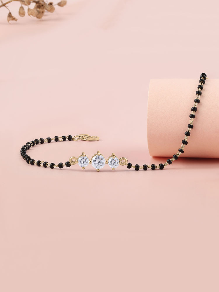 Ornate Jewels 925 Silver 18K Gold Plated American Diamond Mangalsutra Bracelet (Adjustable)-image-41