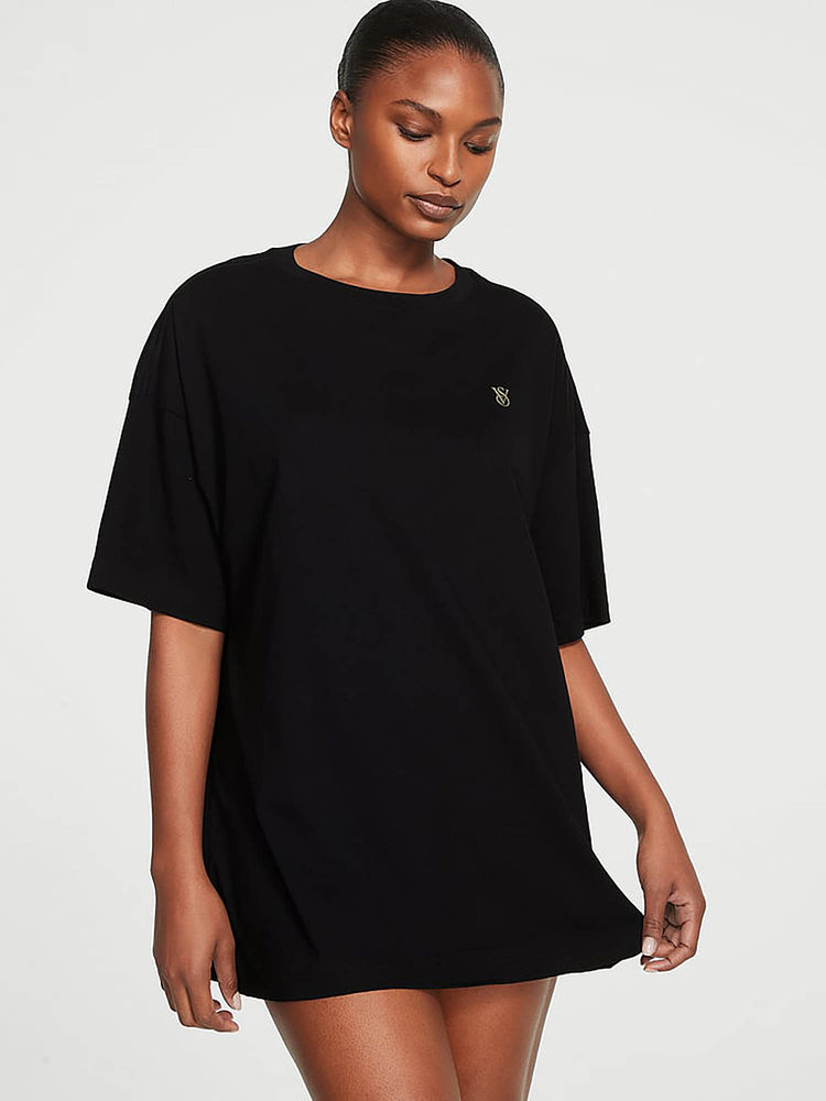 Victoria's Secret Black Tour '23 Cotton Oversized T-shirt-image-4