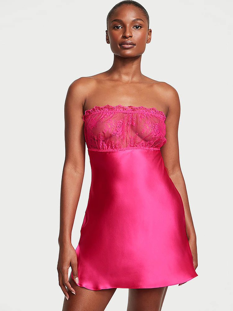 victoria's secret intimates Victoria's Secret Pink Archives Silk Strapless Nightdress-picture-12
