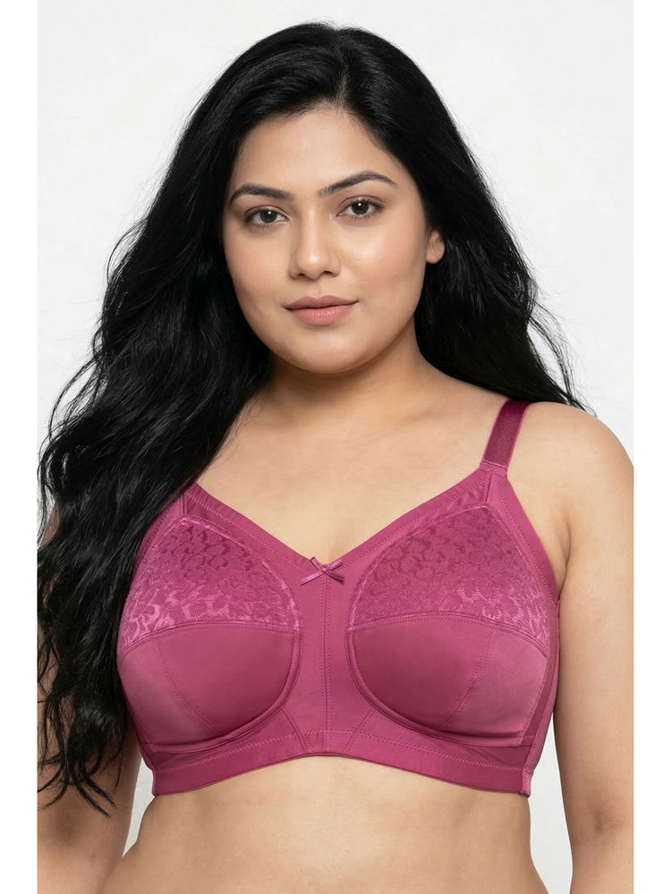 Zivame True Curv Single Layered Full Coverage Super Support T-Shirt Bra - Red Violet-picture-13