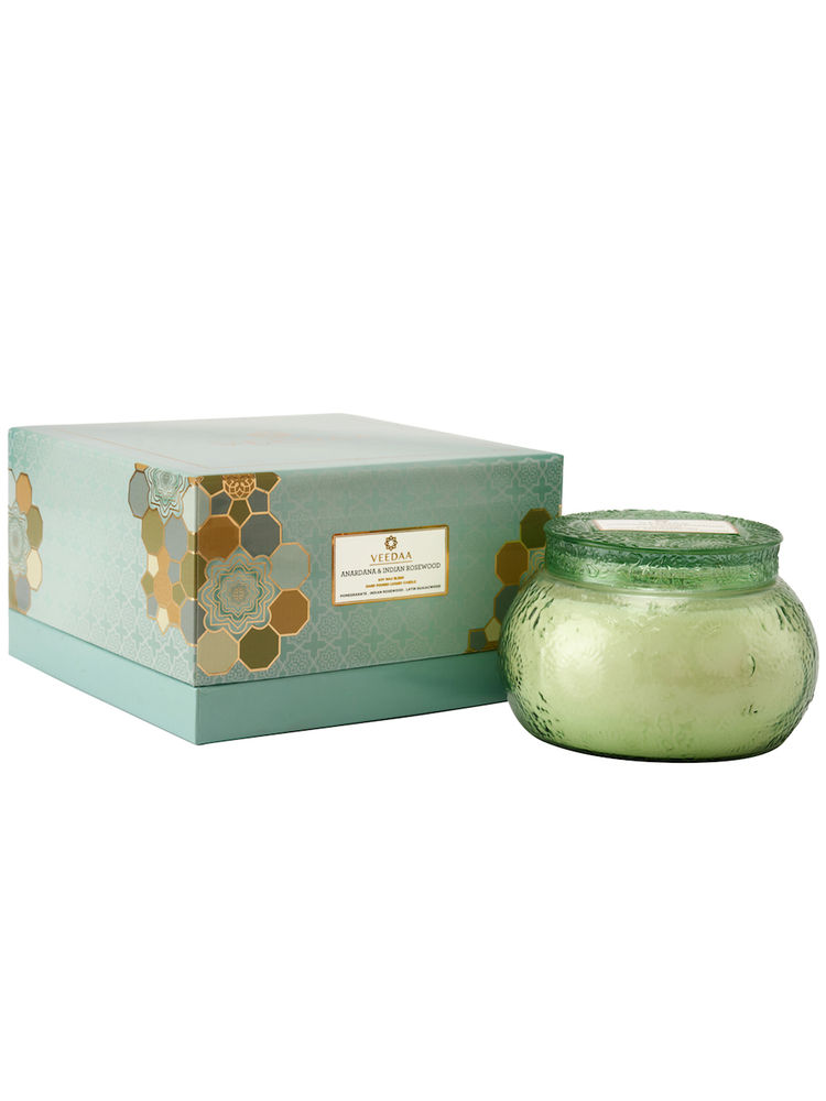 Veedaa Candles Anardana & Indian Rosewood Dune Glass Scented Candle-picture-23