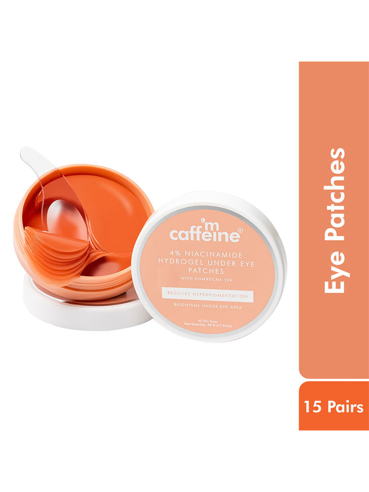 MCaffeine 4% Niacinamide Brightening Hydrogel Under Eye Patches with Kombucha