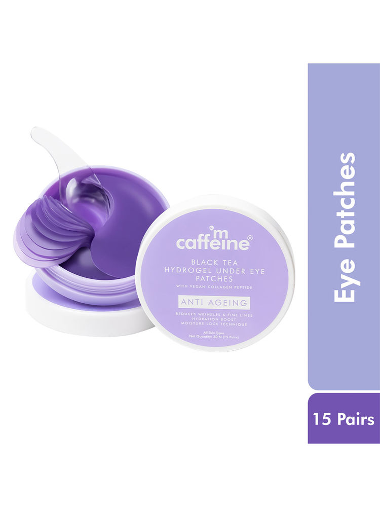 MCaffeine Anti Ageing Black Tea Hydrogel Under Eye Patches with Vegan Collagen Peptide