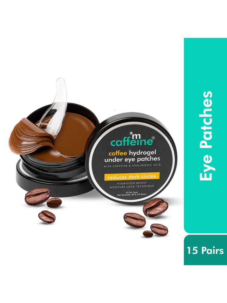 MCaffeine Coffee Hydrogel Under Eye Patches for Dark Circles with Hyaluronic Acid Depuffs
