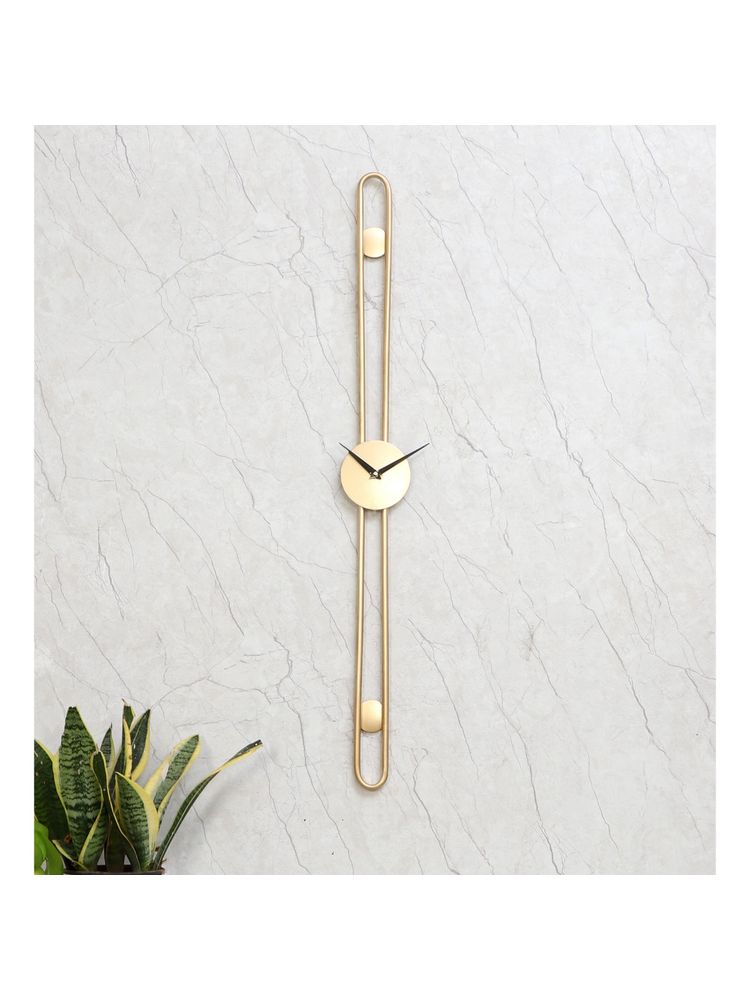 Amaya Decors Long Striped Gold Wall Clock-image-5