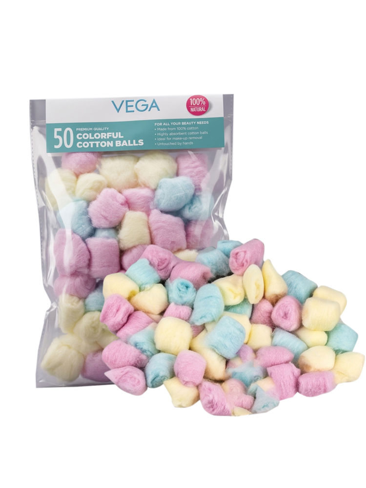 VEGA Cb-02 Colourful Cotton Balls For Makeup Removal & Skincare-picture-12